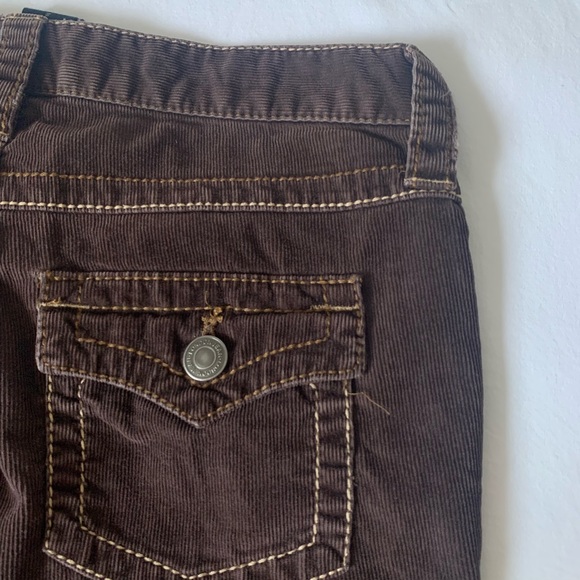 Brown Corduroy Demin Wide Leg Jeans | London Jean - Picture 3 of 5